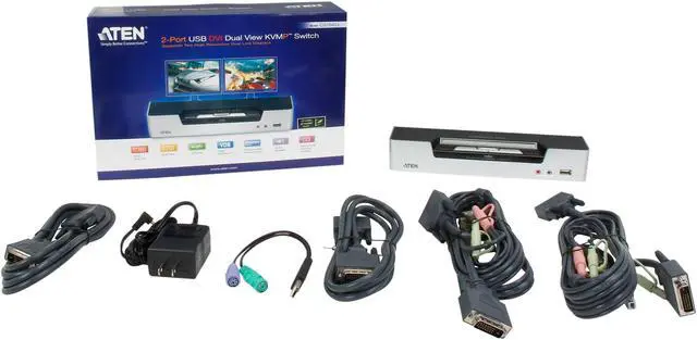 Alt view image 6 of 6 - ATEN CS1642A 2-Port USB 2.0 DVI Dual View KVMP Switch