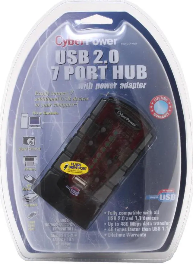 Alt view image 3 of 3 - CyberPower CPH720P Hub