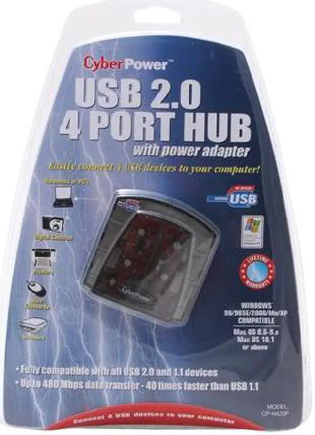 Alt view image 3 of 3 - CyberPower CP-H420P 4-Port USB2.0 Hub