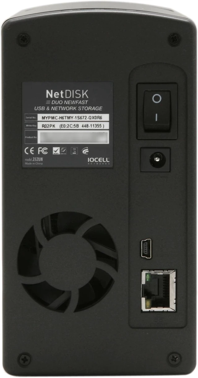 Alt view image 4 of 5 - IOCell Networks 352UN Aluminum 3.5" Black SATA USB 2.0 & Ethernet 2 Bay Network Enclosure with USB and Network Storage for Home and Office, Backup. Mirroring