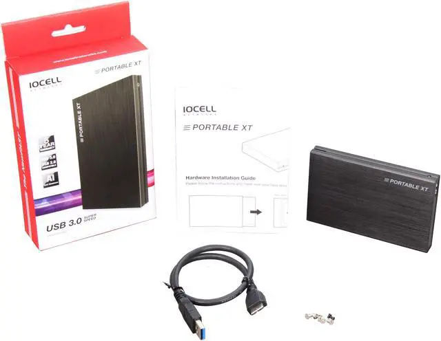 Alt view image 6 of 6 - IOCell Networks Portable XT 251PXT 2.5" Black SATA USB 3.0 External Enclosure