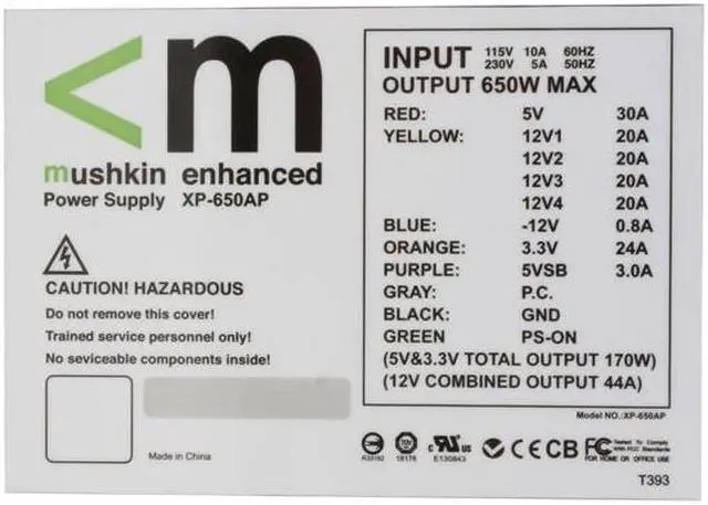Alt view image 3 of 9 - Mushkin Enhanced 550150 650 W ATX12V SLI Ready Modular Active PFC Power Supply