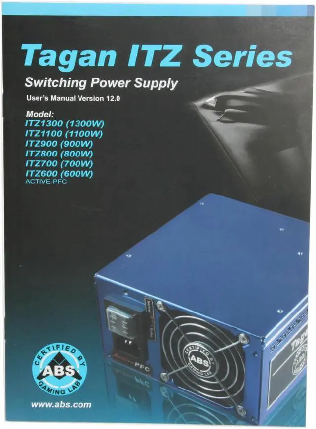 Alt view image 10 of 10 - ABS Tagan ITZ Series ITZ1300 1300 W ATX12V / EPS12V SLI Certified CrossFire Ready Active PFC Power Supply