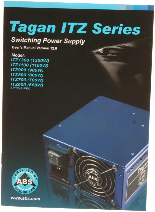 Alt view image 8 of 8 - ABS Tagan ITZ Series ITZ700 700 W ATX12V / EPS12V SLI Certified CrossFire Certified Active PFC Power Supply