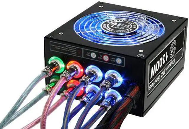 Alt view image 2 of 17 - ABS Tagan BZ Series BZ1300 1300 W ATX12V / EPS12V SLI Ready CrossFire Ready PipeRock type modular cable with colorful LED Active PFC Patent Piperock Modular Power Supply