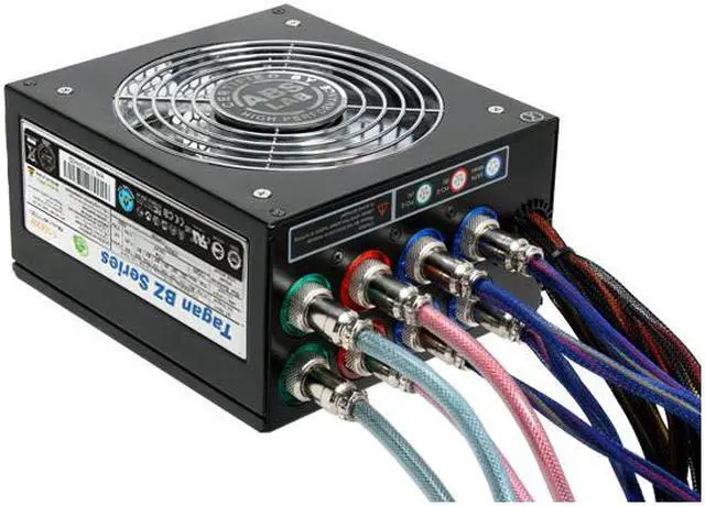 Alt view image 4 of 16 - ABS Tagan BZ Series BZ1100 1100 W ATX12V / EPS12V SLI Ready CrossFire Ready 80 PLUS Certified PipeRock type modular cable with colorful LED Active PFC Patent Piperock Modular Power Supply