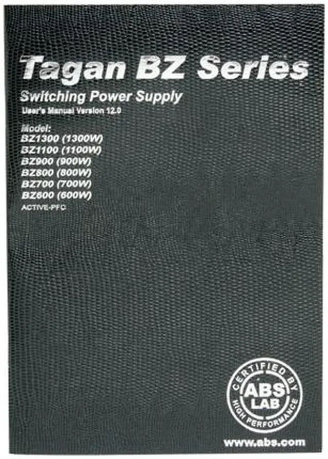 Alt view image 15 of 18 - ABS Tagan BZ Series BZ900 900 W ATX12V / EPS12V SLI Ready CrossFire Ready 80 PLUS Certified PipeRock type modular cable with colorful LED Active PFC Patent Piperock Modular Power Supply