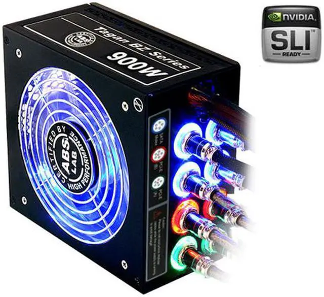 Alt view image 2 of 18 - ABS Tagan BZ Series BZ900 900 W ATX12V / EPS12V SLI Ready CrossFire Ready 80 PLUS Certified PipeRock type modular cable with colorful LED Active PFC Patent Piperock Modular Power Supply