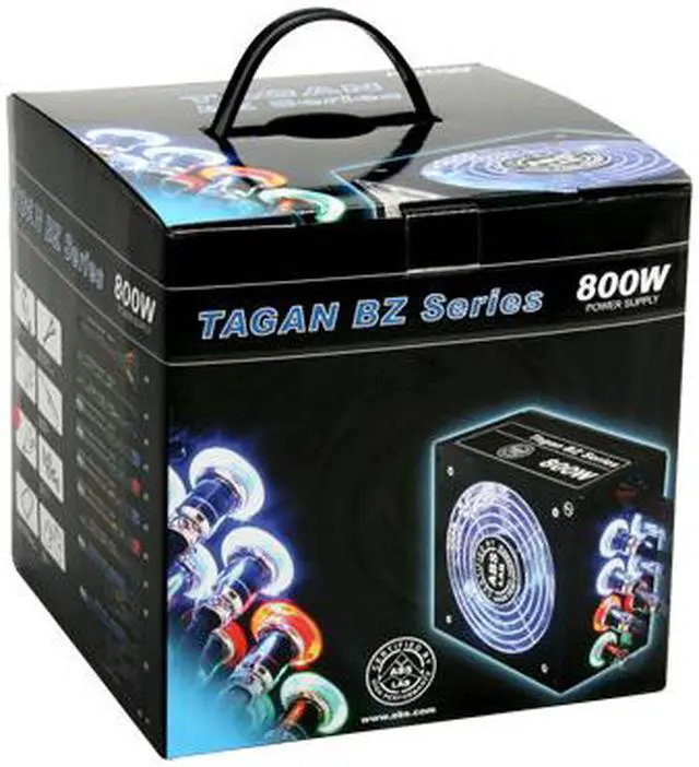 Alt view image 16 of 18 - ABS Tagan BZ Series BZ800 800 W ATX12V / EPS12V SLI Ready CrossFire Ready 80 PLUS Certified PipeRock type modular cable with colorful LED Active PFC Patent Piperock Modular Power Supply