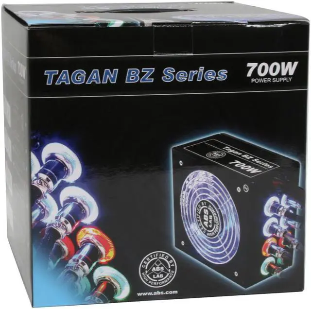 Alt view image 17 of 18 - ABS Tagan BZ Series BZ700 700 W ATX12V / EPS12V SLI Ready CrossFire Ready 80 PLUS Certified PipeRock type modular cable with colorful LED Active PFC Patent Piperock Modular Power Supply