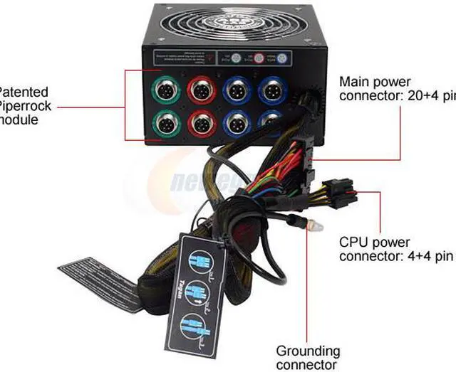 Alt view image 7 of 18 - ABS Tagan BZ Series BZ700 700 W ATX12V / EPS12V SLI Ready CrossFire Ready 80 PLUS Certified PipeRock type modular cable with colorful LED Active PFC Patent Piperock Modular Power Supply