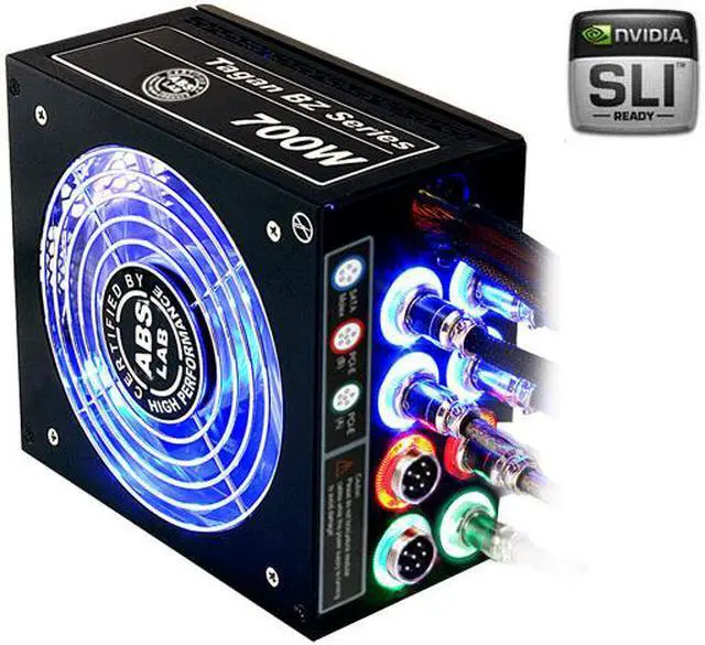 Alt view image 2 of 18 - ABS Tagan BZ Series BZ700 700 W ATX12V / EPS12V SLI Ready CrossFire Ready 80 PLUS Certified PipeRock type modular cable with colorful LED Active PFC Patent Piperock Modular Power Supply