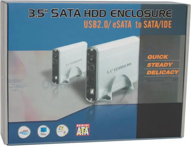 Alt view image 8 of 8 - Nippon Labs Aluminum Black USB 2.0 & eSATA 3.5" External Enclosure for SATA I and SATA II Hard Drive  Model NL-35COMBO-BK
