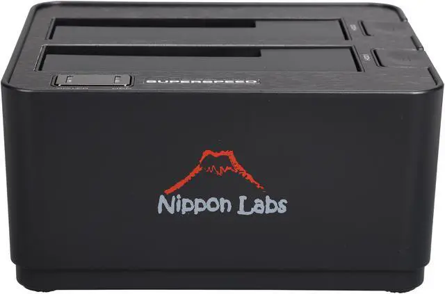 Alt view image 2 of 6 - Nippon Labs NL-ST0022A 2.5" & 3.5" SATA I/II/III USB 3.0 2-Bay Hard Drive Docking Station, Beige - OEM