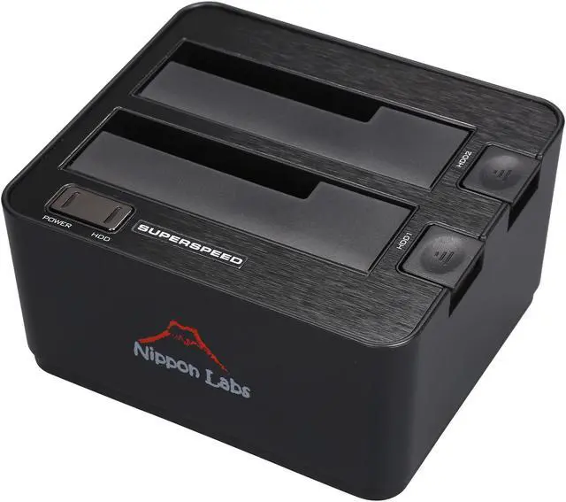 Alt view image 5 of 6 - Nippon Labs NL-ST0022A 2.5" & 3.5" SATA I/II/III USB 3.0 2-Bay Hard Drive Docking Station, Beige - OEM