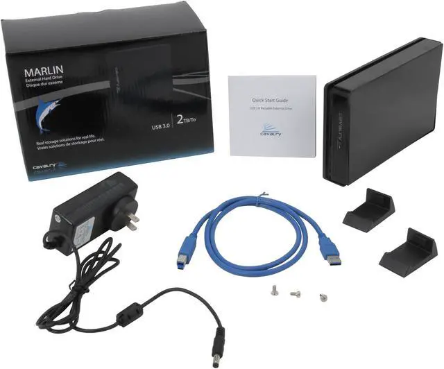 Alt view image 5 of 5 - Cavalry Marlin Series EN-CAU3H-B 3.5" Black SATA USB 3.0 External Enclosure