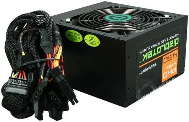 Alt view image 4 of 7 - Diablotek PHD Series PHD450 450 W ATX12V V2.2 Power Supply