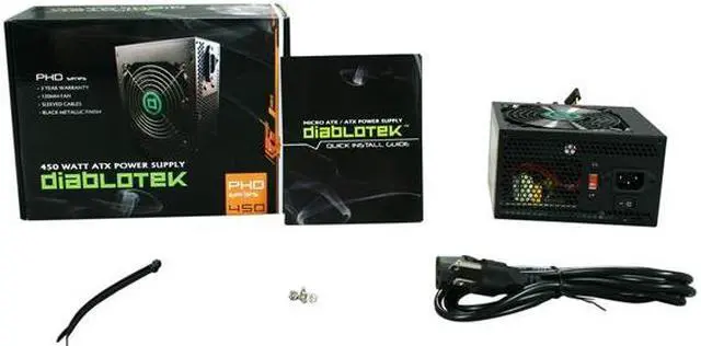 Alt view image 7 of 7 - Diablotek PHD Series PHD450 450 W ATX12V V2.2 Power Supply