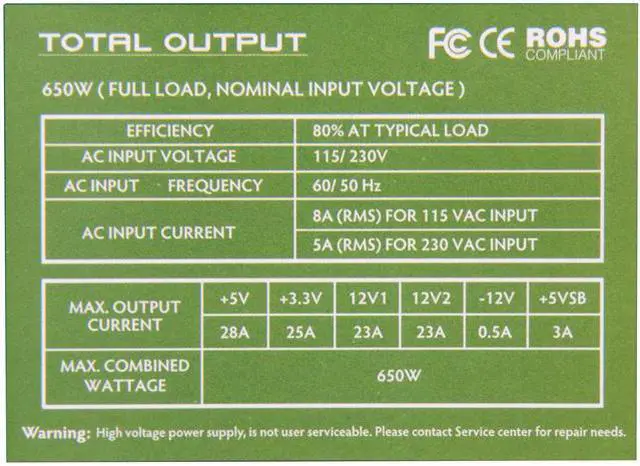 Alt view image 5 of 7 - Diablotek PHD Series - 2nd Generation PHD650 650 W ATX12V v2.2 SLI Ready CrossFire Ready Power Supply