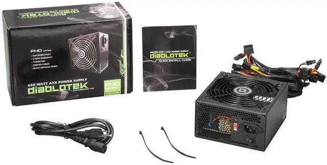 Alt view image 7 of 7 - Diablotek PHD Series - 2nd Generation PHD650 650 W ATX12V v2.2 SLI Ready CrossFire Ready Power Supply