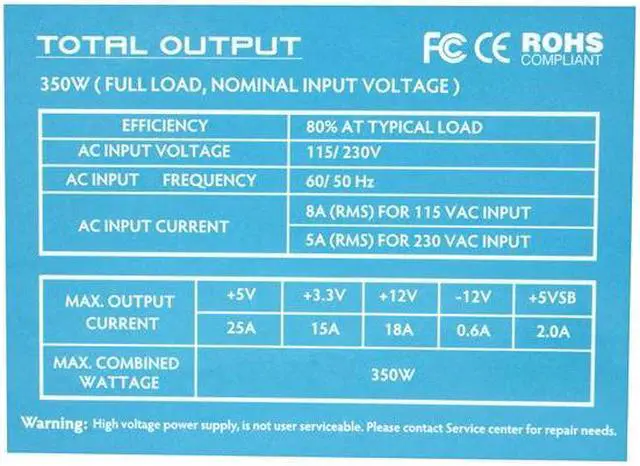 Alt view image 5 of 7 - Diablotek PHD Series PHD350 350 W ATX12V V2.2 Power Supply