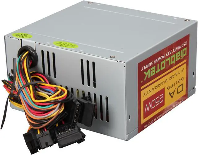 Alt view image 3 of 6 - Diablotek DA Series PSDA250 250 W ATX Power Supply