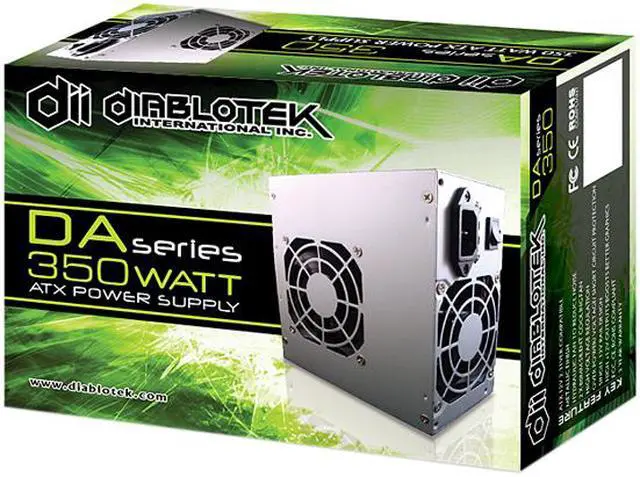 Alt view image 7 of 7 - Diablotek DA Series PSDA350 350 W ATX12V Power Supply