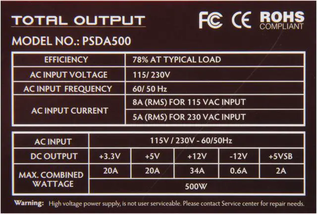 Alt view image 6 of 7 - Diablotek DA Series PSDA500 500 W ATX Power Supply