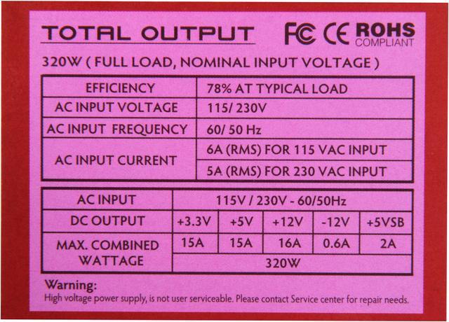 Alt view image 5 of 7 - Diablotek DA Series PSDA320M 320 W Micro ATX Power Supply