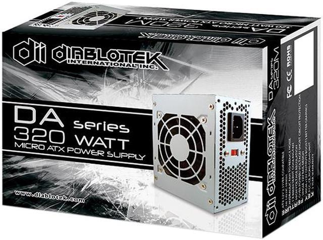 Alt view image 7 of 7 - Diablotek DA Series PSDA320M 320 W Micro ATX Power Supply