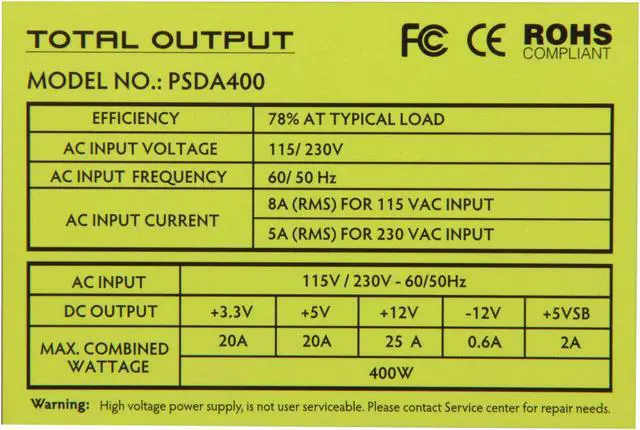 Alt view image 5 of 6 - Diablotek DA Series PSDA400 400 W ATX12V Power Supply