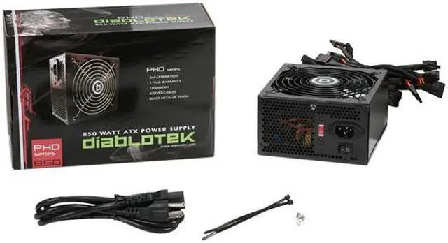 Alt view image 8 of 8 - Diablotek PHD Series PHD850 850 W ATX12V v2.2 Power Supply