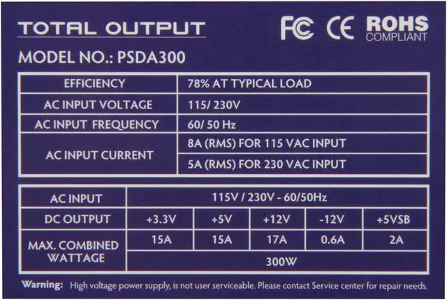 Alt view image 5 of 7 - Diablotek DA Series PSDA300 300 W ATX12V v2.31 Power Supply