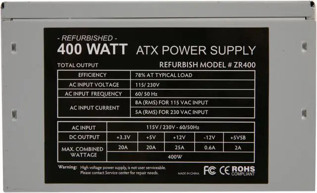 Alt view image 5 of 7 - Diablotek ZR ZR400 400 W ATX12V Power Supply