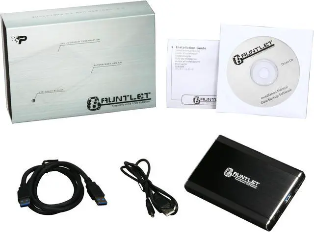 Alt view image 6 of 6 - Patriot Memory Gauntlet PCGT25S Aluminum 2.5" Black SATA I/II USB 3.0 External Enclosure