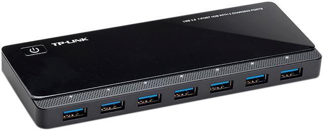 TP-Link Powered USB Hub 3.0 with 7 USB Data and 2 Smart Charging USB Ports. Compatible with Windows, Mac, Chrome & Linux OS, with Power On/Off 12V/4A Power
