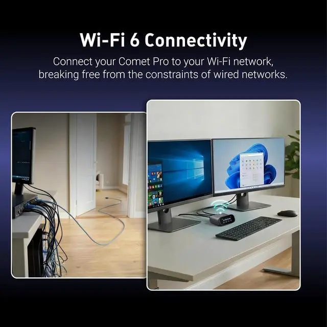 Alt view image 3 of 13 - GL.iNet Comet Pro (GL-RM10) Remote KVM Over Wi-Fi, Dual Band Wi-Fi 6, 4K@30FPS Passthrough, Touchscreen, 32GB eMMC,Tailscale Support Remote Access and ATX/fingerbot for Disaster Recovery, Home Office