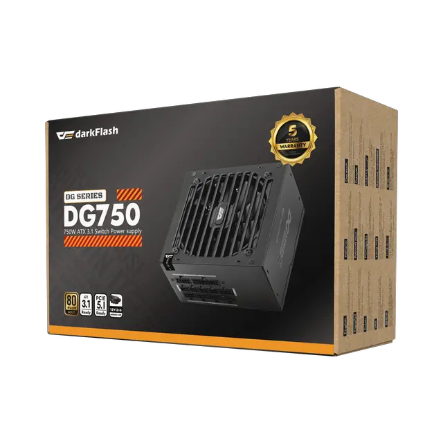 Alt view image 8 of 9 - darkFlash DF-DG-750-BK 750 W 80 PLUS GOLD Certified Active PFC Power Supplies