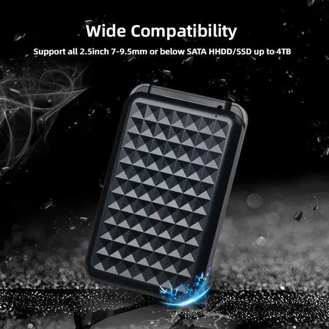 Alt view image 5 of 14 - KingSpec 2.5 SSD Enclosure, Tool Free 2.5 SATA Adapter USB 3.1 Gen 2 10Gbps with USB Type C