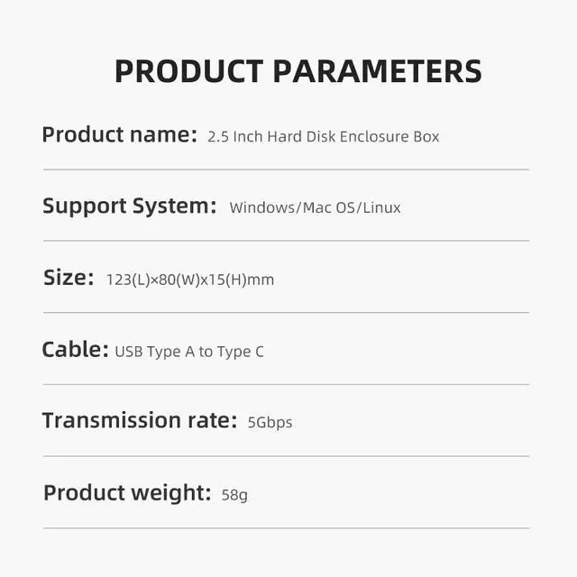 Alt view image 12 of 14 - KingSpec 2.5 SSD Enclosure, Tool Free 2.5 SATA Adapter USB 3.1 Gen 2 10Gbps with USB Type C