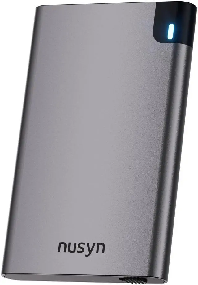 Main image of Nusyn NSE22 6Gbps 2.5inch Hard Drive Enclosure USB C to SATA III 5Gbps, USB-C External Hard Drive Case, External Hard Drive Case for All 7mm 9.5mm 2.5 inch SATA SSD HDD Up to 6TB, Tool-Free Installation, Plug & Play, Aluminum Housing