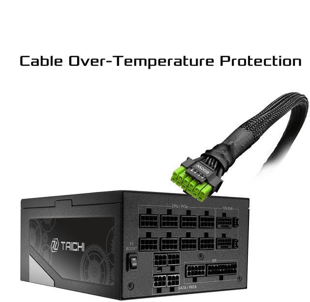Alt view image 4 of 10 - ASRock Taichi TC-1300T 1300W 80 PLUS TITANIUM & Cybenetics TITANIUM Full Modular Power Supply, ATX3.1 & PCIe5.1 Ready with Dual Color 12V-2x6 Cables(2pcs), 10 Years Warranty