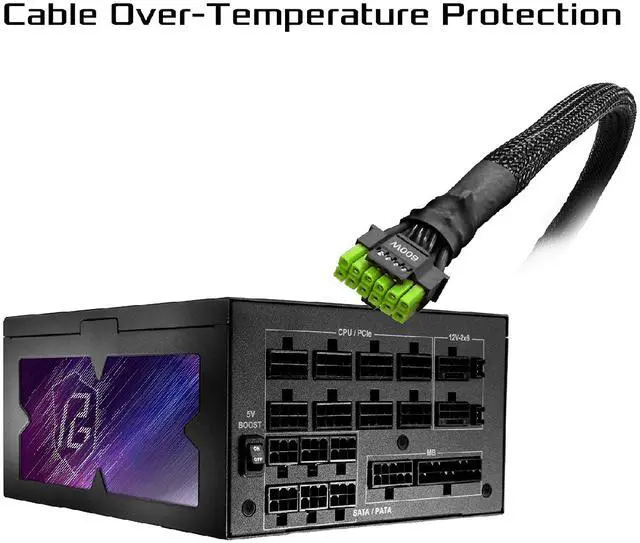Alt view image 5 of 10 - ASRock Phantom Gaming PG-1600G 1600W 80 PLUS GOLD & Cybenetics PLATINUM Full Modular Power Supply, ATX3.1 & PCIe5.1 Ready with Dual Color 12V-2x6 Cables(2pcs), 10 Years Warranty