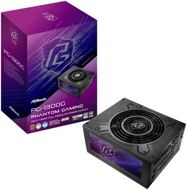 Alt view image 10 of 10 - ASRock Phantom Gaming PG-1300G 1300W 80 PLUS GOLD & Cybenetics PLATINUM Full Modular Power Supply, ATX3.1 & PCIe5.1 Ready with Dual Color 12V-2x6 Cables(2pcs), 10 Years Warranty