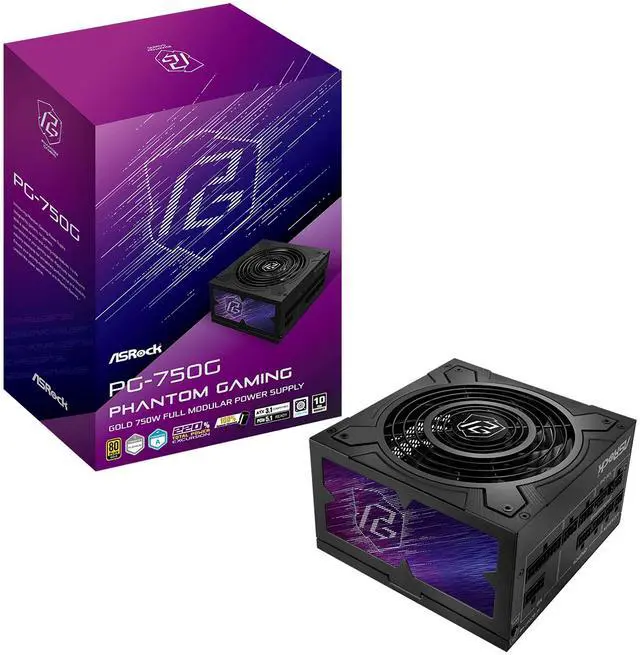 Alt view image 10 of 10 - ASRock Phantom Gaming PG-750G 750W 80 PLUS GOLD & Cybenetics PLATINUM Full Modular Power Supply, ATX3.1 & PCIe5.1 Ready with Dual Color 12V-2x6 Cable, 10 Years Warranty