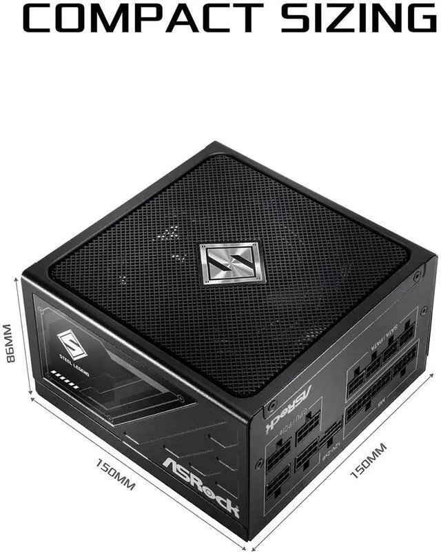 Alt view image 2 of 9 - ASRock Steel Legend SL-750G 750W 80 PLUS GOLD & Cybenetics PLATINUM Full Modular Power Supply, ATX3.1 & PCIe5.1 Ready with Dual Color 12V-2x6 Cable, 10 Years Warranty