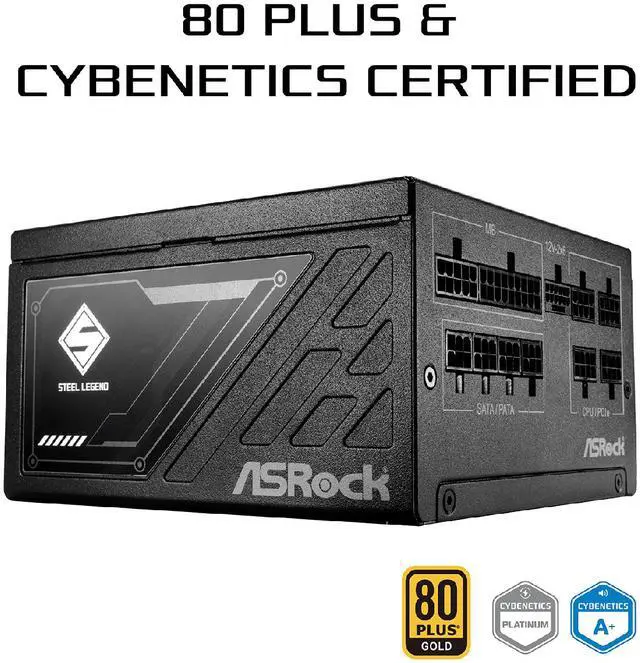 Alt view image 3 of 9 - ASRock Steel Legend SL-750G 750W 80 PLUS GOLD & Cybenetics PLATINUM Full Modular Power Supply, ATX3.1 & PCIe5.1 Ready with Dual Color 12V-2x6 Cable, 10 Years Warranty