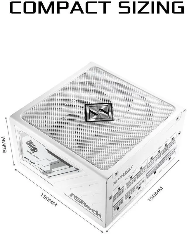 Alt view image 2 of 9 - ASRock SL-1000GW 1000W 80 PLUS GOLD & Cybenetics PLATINUM Full Modular Power Supply, ATX3.1 & PCIe5.1 Ready with Dual Color 12V-2x6 Cable, 10 Years Warranty, White Edition