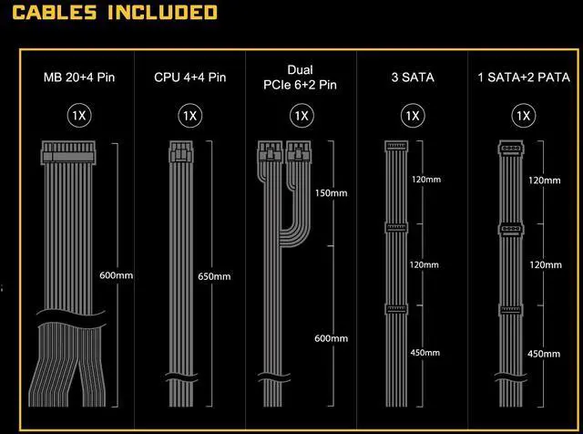 Alt view image 6 of 6 - ASRock Challenger CL-650G 650W 80 PLUS GOLD Certified Non-Modular Power Supply, ATX3.1 Ready, 5 Years Warranty