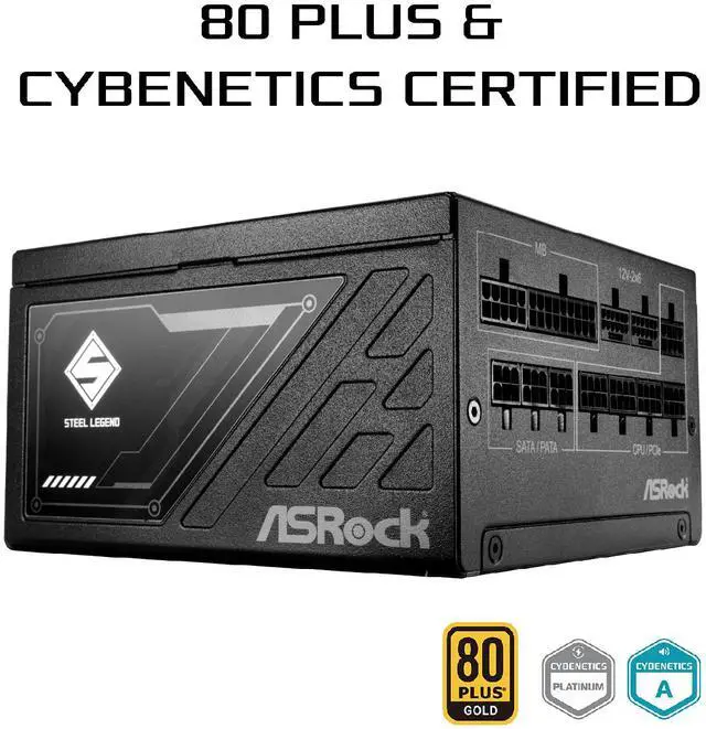 Alt view image 3 of 9 - ASRock Steel Legend SL-1200G 80 PLUS GOLD & Cybenetics PLATINUM Full Modular Power Supply, ATX3.1 & PCIe5.1 Ready with Dual Color 12V-2x6 Cable, 10 Years Warranty